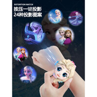 Đồng hồ đồ chơi chiếu cho trẻ em, đồng hồ chống nước cho bé gái, công chúa Elsa, hiển thị thời gian cho bé gái từ 6-12 tuổi