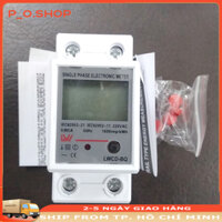 Đồng hồ đo công suất điện 220V có nút RESET độ chính xác cao màn hình hiển thị LCD P U I Kwh bộ công tơ điện tử