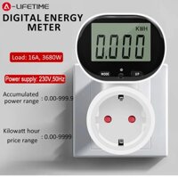 Đồng hồ đo công suất kỹ thuật số Wattmeter 45° Xoay Ổ cắm đo công suất LCD lớn 3680W Máy đo tiêu thụ điện Máy đo công suất