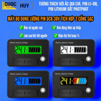 Đồng hồ đo điện áp pin báo Vol kế hoặc % DC8-30v. Tích hợp 2 cổng sạc Usb + Type-C có sạc nhanh có công tắc On/Off