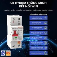 Đồng hồ đo điện kết hợp MCB Hybrid thông minh kết nối Wi-Fi, tích hợp đóng ngắt điểm 0V ZJSJB1-63