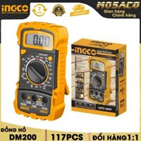 Đồng hồ đo điện vạn năng INGCO DM200 đồng hồ hiển thị LCD đa đồng hồ 1999 số đếm. Đèn nền DCV 200mV- MOSACO