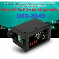 Đồng Hồ Đo Dòng Áp 4 dòng  AC 80 – 300V, Cường độ ~0.00-100.A D69-2049