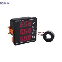 Đồng hồ đo kỹ thuật số điện áp 3 trong 1 DALEE, AC50-500V 0-120A 10-99.9Hz Đồng hồ đo tần số Ampe kế có độ chính xác cao, Màn hình chữ số màu đỏ Máy kiểm tra dòng điện kết hợp di động