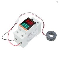 Đồng hồ đo năng lượng một pha kỹ thuật số với máy biến áp Máy đo công suất đường ray Din đa chức năng AC20V ~ 500V 0 ~ 99,9A Vôn kế Ampe kế Ampe điện áp Đồng hồ vạn năng