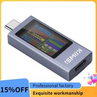 Đồng hồ đo nguồn USB C, Đồng hồ vạn năng kỹ thuật số với màn hình màu lớn, Máy kiểm tra điện áp và dòng điện cho bộ sạc, nguồn điện