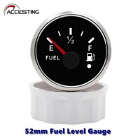 Đồng hồ đo nhiên liệu 52mm Đồng hồ đo mức nhiên liệu Cảm biến nhiên liệu kỹ thuật số không thấm nước 0-190 Ohm với đèn báo động thông minh. cho xe thuyền du thuyền, 9 ~ 32V