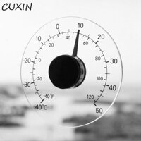 Đồng hồ đo nhiệt độ ngoài trời CUXIN, Nhiệt kế cửa sổ Mini trong suốt, Dụng cụ thời tiết Acrylic bền bỉ Con trỏ bằng thép không gỉ Máy đo độ C cho gia đình
