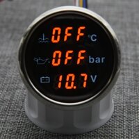 Đồng hồ đo nhiệt độ nước 3 TRONG 1 + Đồng hồ đo áp suất dầu + Vôn kế 12V 52mm Bộ đồng hồ đo ba bộ cảm biến nhiệt độ kỹ thuật số xe máy