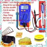 Đồng hồ đo vạn năng Digital Multimeter A830L và 6 món dụng cụ kỹ thuật hàn