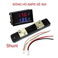 Đông hồ đo vôn kế 0-100v và ampe kế 50a bao gồm thanh điện trở đấu nối shunt (ShopYOKO)