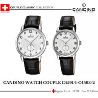 Đồng hồ đôi Candino C4591/1-C4593/2 Kính Sapphire, chống nước 5ATM, cao cấp, chính hãng Thụy Sỹ