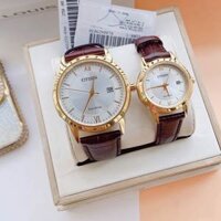 Đồng Hồ Đôi Citizen AW1232-04A & FE1082-05A Dây Da