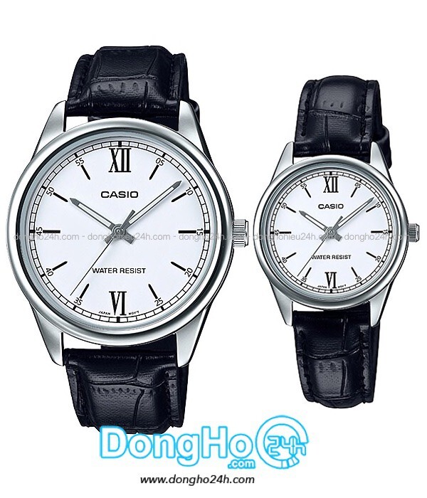 Đồng hồ đôi dây da Casio Quartz MTP+LTP-V005L - màu 1A, 7A