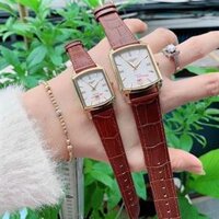 Đồng Hồ Đôi Longines Mặt Vuông Dây Da - LG10