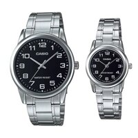 Đồng hồ đôi nam nữ dây kim loại Casio Anh Khuê MTP/LTP V001D-1BUDF