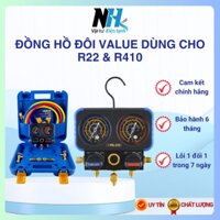 Đồng hồ đôi nạp gas VALUE full hộp dùng cho cả R22 - R410 có dây đi kèm hàng chính hàng cao cấp