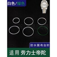 Đồng hồ đúng giờ Nhẫn chống nước màu trắng / xanh lá cây I Đặt hàng Phụ kiện đồng hồ Vòng niêm phong Thích hợp cho Rolex Rudder 25.3 / 30.4 / 32.7mm