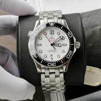 Đồng hồ Fake 11 Omega Seamaster nam mặt trắng dây kim loại 42mm