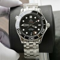 Đồng hồ Fake Thuỵ Sỹ Omega Seamaster nam mặt đen dây kim loại 42mm