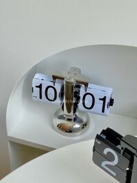 Đồng hồ Flip Clock Trắng Bạc
