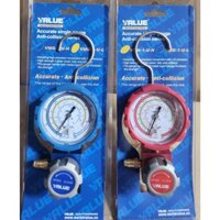 Đồng hồ ga đơn VALUE hàng chuẩn cao áp - hạ áp đồng hồ đo nạp sạc gas tủ lạnh điều hòa máy lạnh VMG-1-U-L / VMG-1-U-H