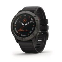 Đồng hồ Garmin fēnix 6X – phiên bản Pro Solar Sapphire – Xám Titan Cacbon DLC – Dây Đen