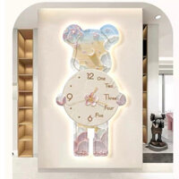 Đồng hồ Gấu Bearbrick có đèn led tráng gương cao cấp / đồng hồ decor đẹp trang trí nội thất phòng khách - Hàng mới về