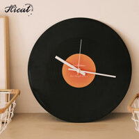 Đồng hồ ghi âm hoàng hôn, trang trí cao cấp, đồng hồ tường vinyl retro DIY cho quán cà phê, quán bar, phòng khách PN4W
