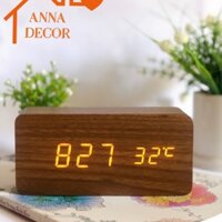 ĐỒNG HỒ GỖ ĐIỆN TỬ LED CẢM BIẾN ÂM THANH
