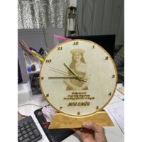 Đồng hồ gỗ khắc Ảnh/ Logo theo yêu cầu, Đồng hồ gỗ để bàn