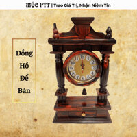 Đồng Hồ gỗ Trắc Cao 50 ngang 30 sâu 12 cm máy điện tử chạy Pin 2A ( Con Thỏ )