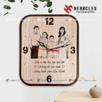 Đồng hồ gỗ treo tường – Khắc tên, chữ, logo - quà tặng sinh viên thực tập tri ân cô giáo mầm non 4t3