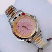 Đồng Hồ Gucci G-Timeless Dây Kim Loại Demi Vàng Mặt Hồng Đính Ong Nổi Size 30mm - 38mm
