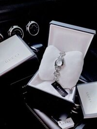Đồng hồ Gucci nữ dây xích màu bạc Sliver giá rẻ like auth 25mm
