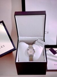 Đồng hồ Gucci nữ mặt khảm trai hồng hình mèo dây demi Like Auth 28mm