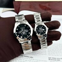 Đồng Hồ Gucci Ong Dây Kim Loại Mặt Đen Like Auth 28/38mm