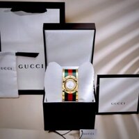 Đồng hồ Gucci Twirl like auth dạng lắc tay king gold mix màu xanh đỏ 25mm
