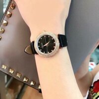 Đồng Hồ Guou Dây Da Viền Đá Đen