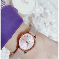 Đồng hồ Hàn Quốc dây da bản nhỏ mặt tròn
