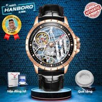 Đồng Hồ HANBORO G-906 Cơ Da Chính Hãng |Tặng kèm bóp đựng đồng hồ