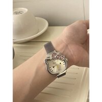 Đồng hồ Hello Kitty cho phụ nữ, trang sức sang trọng nhẹ nhàng, phụ kiện sinh viên cao cấp tinh tế, đồng hồ đeo tay nhỏ dễ thương cho phụ nữ