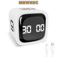 Đồng hồ hẹn giờ khối kỹ thuật số MNWHUC, Cảm biến trọng lực Bộ hẹn giờ Pomodoro có thể điều chỉnh âm lượng 3, Thời gian xoay 5 / 10 / 30 / 60 phút Đếm ngược tùy chỉnh Hẹn giờ năng suất kỹ thuật số cho trẻ em học tập