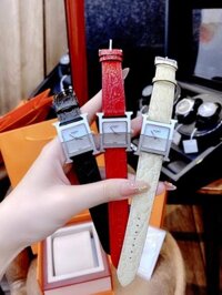 Đồng hồ Hermes nữ siêu cấp mặt vuông đính đá Hermes Heure H Watch 3 màu – DWatch