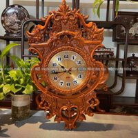 Đồng hồ Hoàng Kim, đồng hồ gỗ treo tường nguyên khối cao cấp sang trọng
