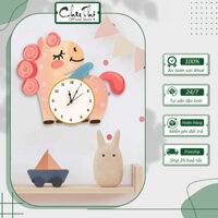 Đồng Hồ Hoạt Hình Dễ Thương Pony, Minion, Pooh, Gà Con, Kitty, Đồng Hồ Gỗ Hoạt Hình Treo Tường Tặng Kèm Pin và Đinh Treo
