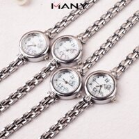 Đồng hồ Hongrui nữ tính - Đồng hồ nữ đeo dạng lắc tay màu bạc thời trang ManYi