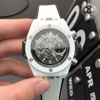 Đồng hồ Hublot BigBang Unico Chronograph Fake 1 1 vỏ Ceramic trắng dây cao su