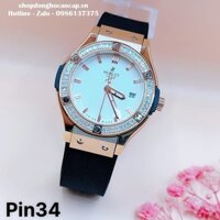 Đồng Hồ Hublot Classic Fusion Nữ Silicon Đen 34mm Vỏ Rose