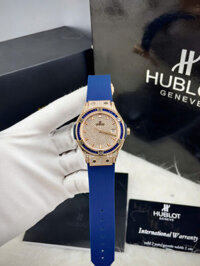 Đồng hồ Hublot Classic Fusion nữ dây cao su đính full đá fake cao cấp 34mm